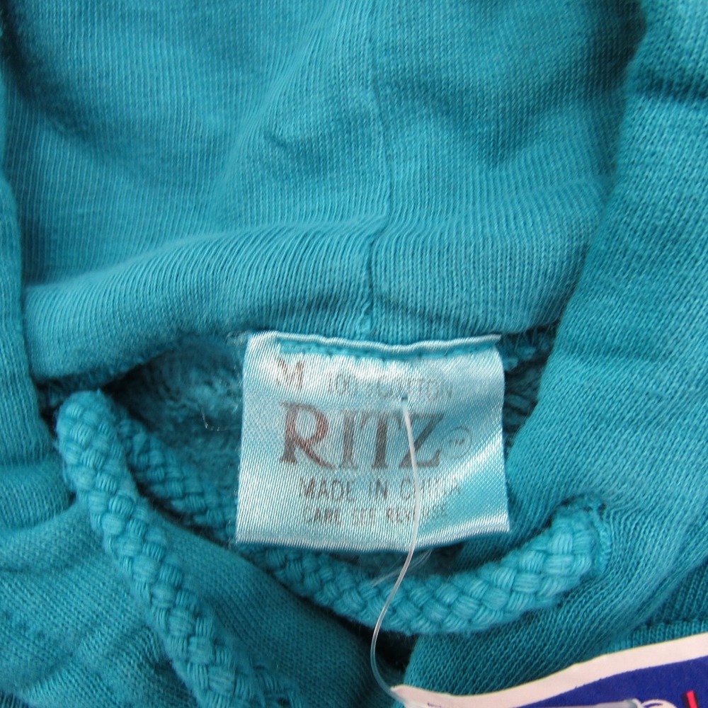 Ritz Womans Teal Blue Cotton Blend Pullover Hoodie Sweatshirt Medium - Picture 4 of 7